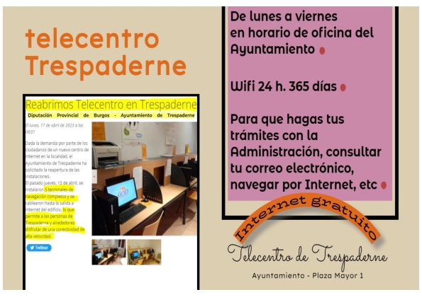 Reapertura del servicio de Telecentro de la Diputación Provincial de Burgos en Trespaderne